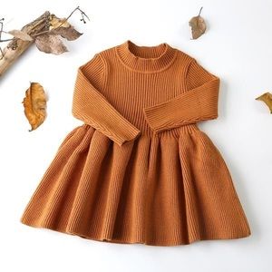 Baby Knitted Dress Autumn Color